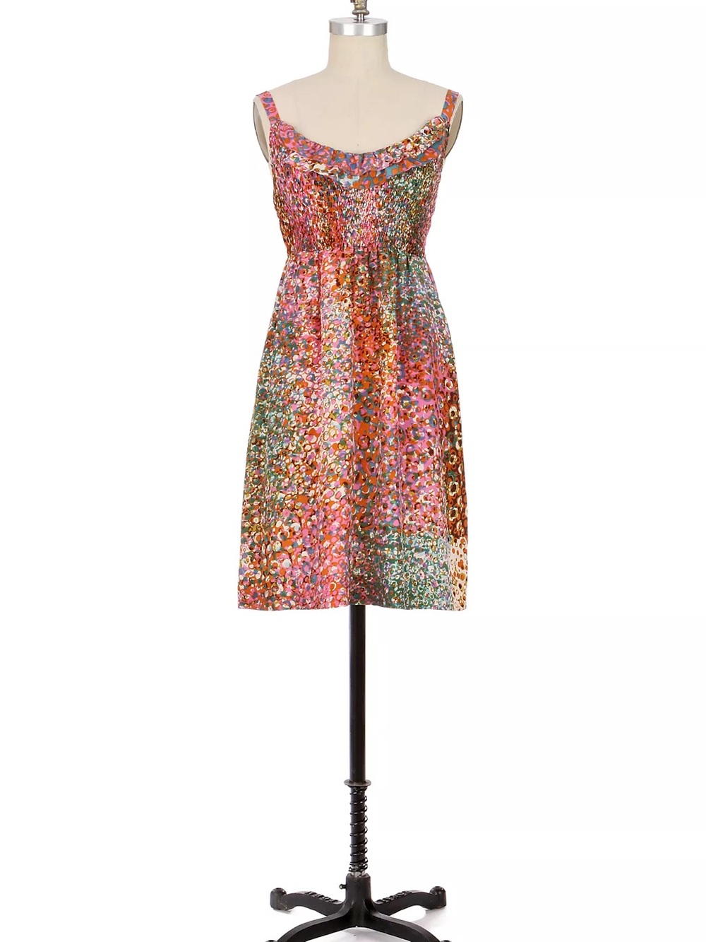 Anthropologie the Confetti Whirl Dress by Maeve Silk Ruffle